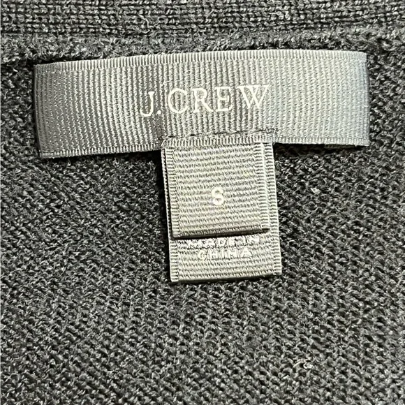 J.Crew Merino Wool Black Cardigan Sweater Women’s Size S Gold Button Pockets - Picture 6 of 7